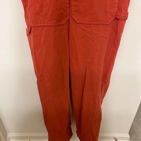 Dungaree Red Overalls denim jumpsuit Size Medium - Picture 6 of 6